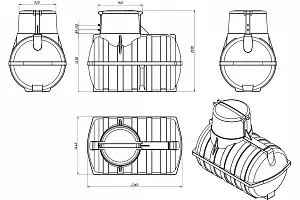 Пластиковая емкость ЭкоПром подземная U 3000 oil (Черный) 2